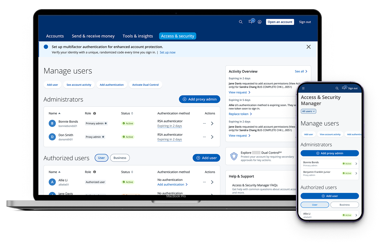 Access & Security Manager — final MVP design